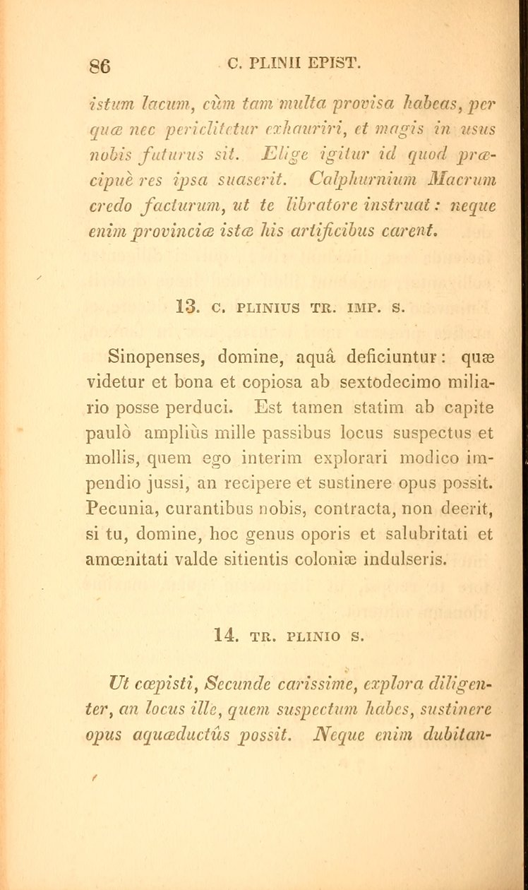 Página de &39;Select letters of Pliny the Younger&39;, Livro X, publicado em Boston de American School