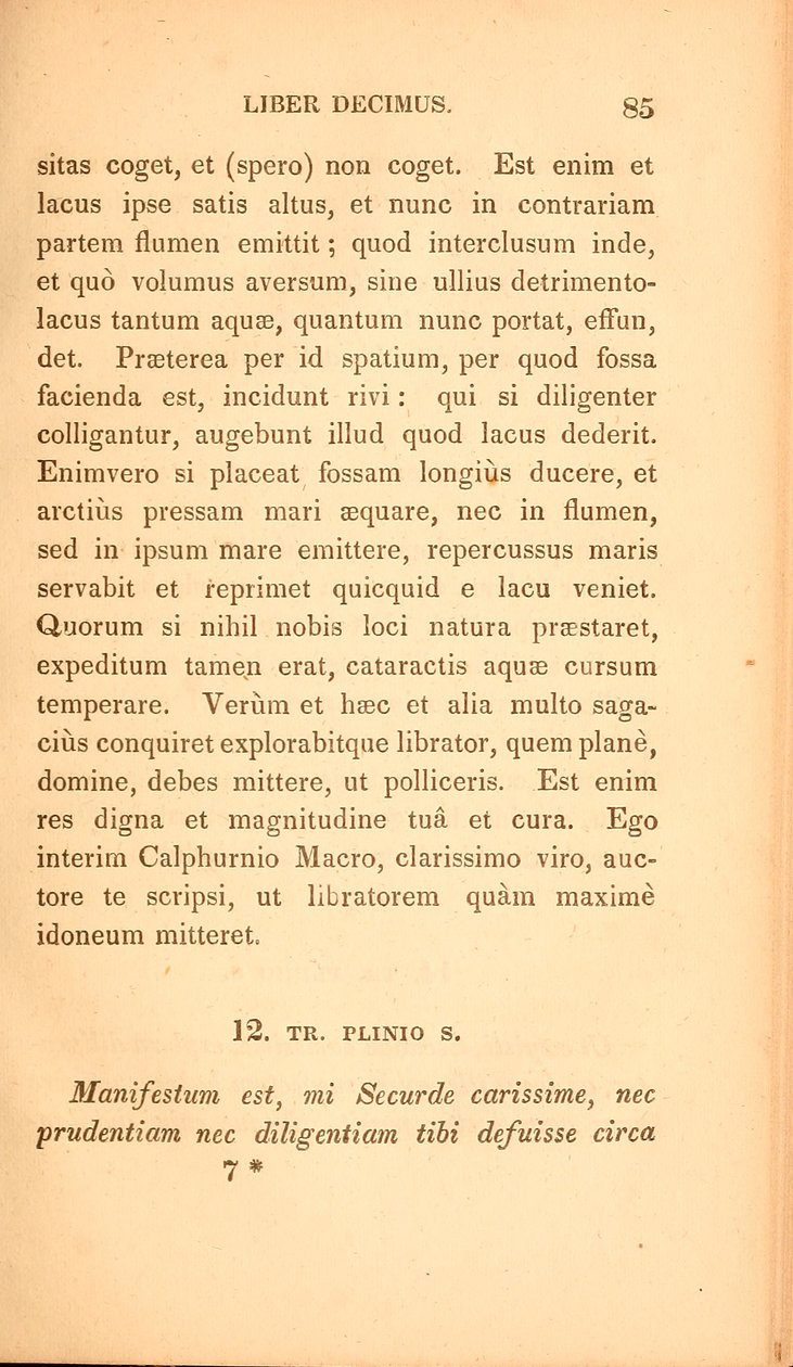 Página de &39;Select letters of Pliny the Younger&39;, Livro X, publicado em Boston de American School