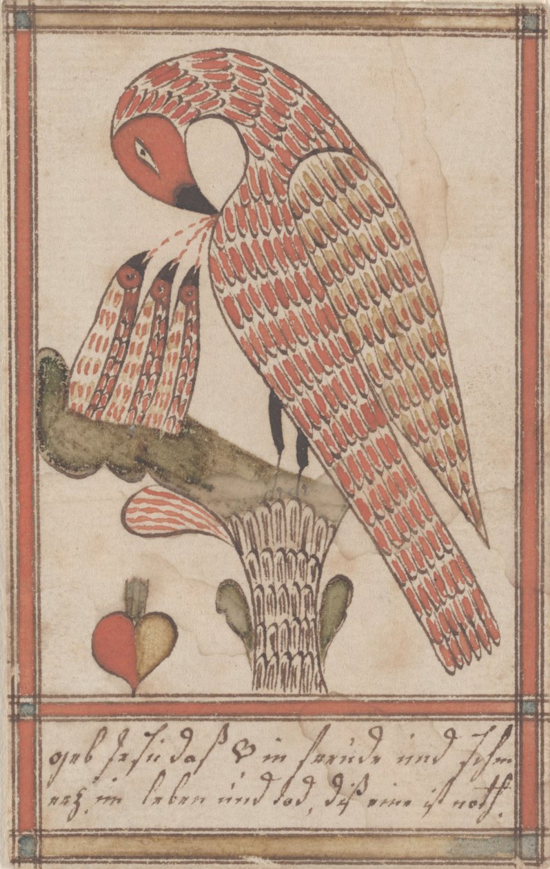 Pelicano em sua piedade, c.1800 (tinta & wc no papel) de American School