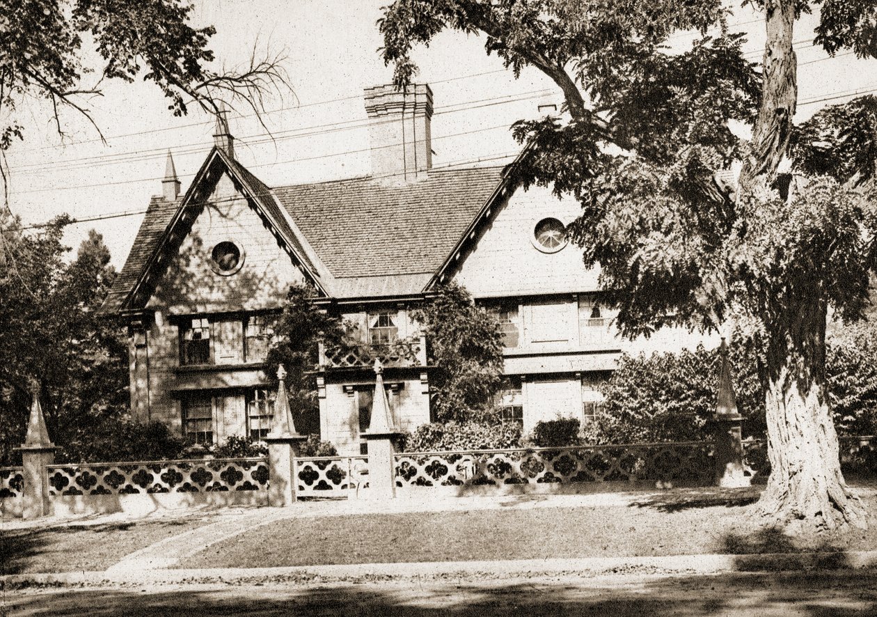 Pickering House, Salem, Massachusetts, 1915 (gravura intaglio em tom sépia) de American School