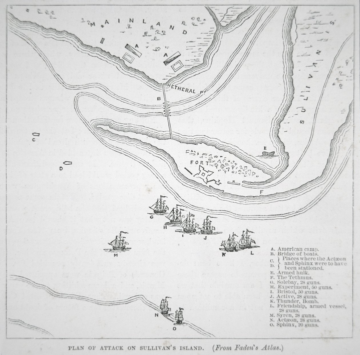 Plano do ataque à Ilha de Sullivan de American School