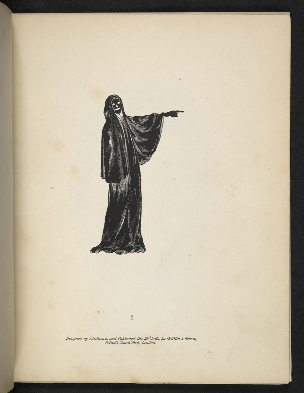 Placa 2. Um fantasma em preto, de "Spectropia" 1864 (litho) de American School