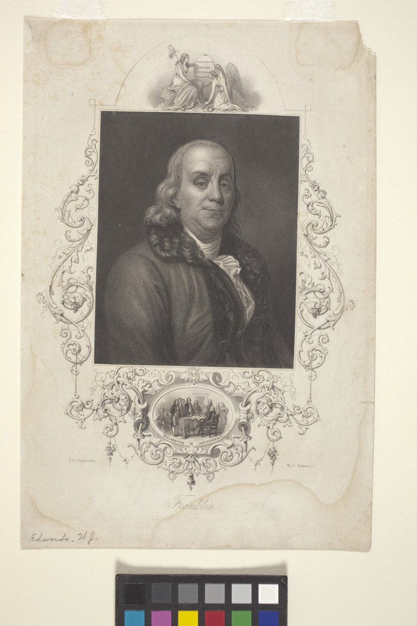 Retrato de Benjamin Franklin (tinta) de American School
