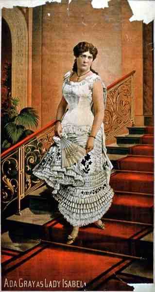 Retrato de Ada Gray como Lady Isabel (cor litho) de American School