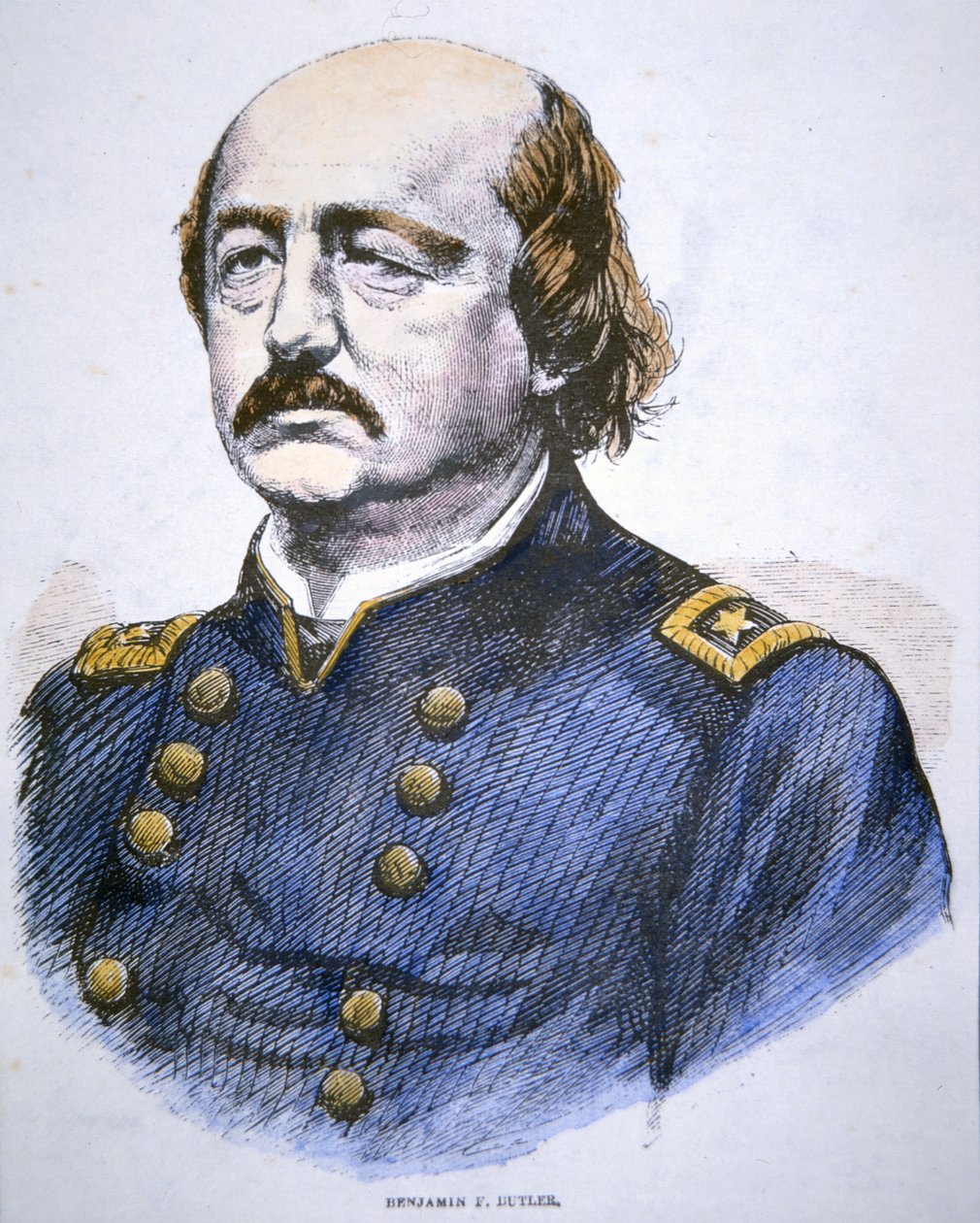 Retrato de Benjamin F. Butler (cor litho) de American School
