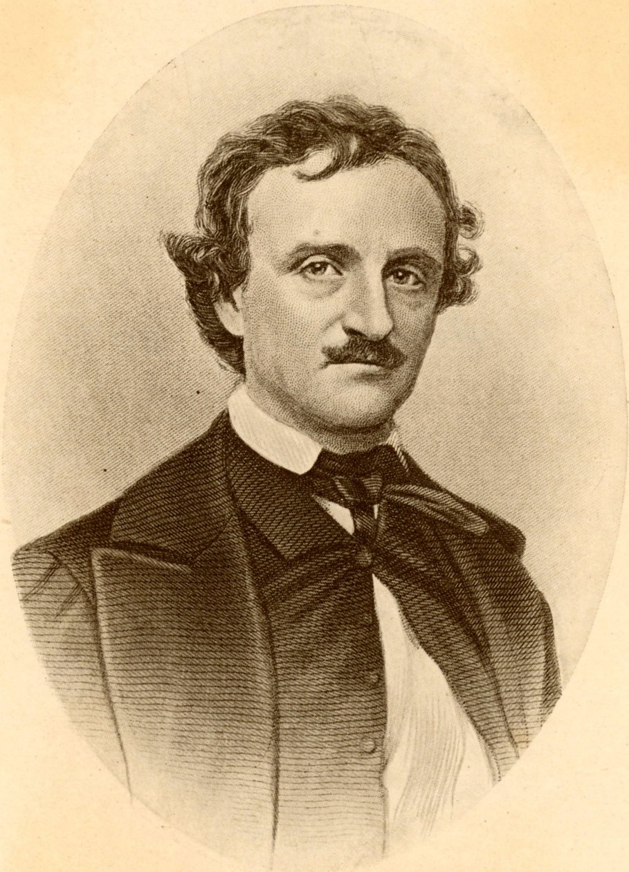 Retrato de Edgar Allan Poe (gravura) de American School