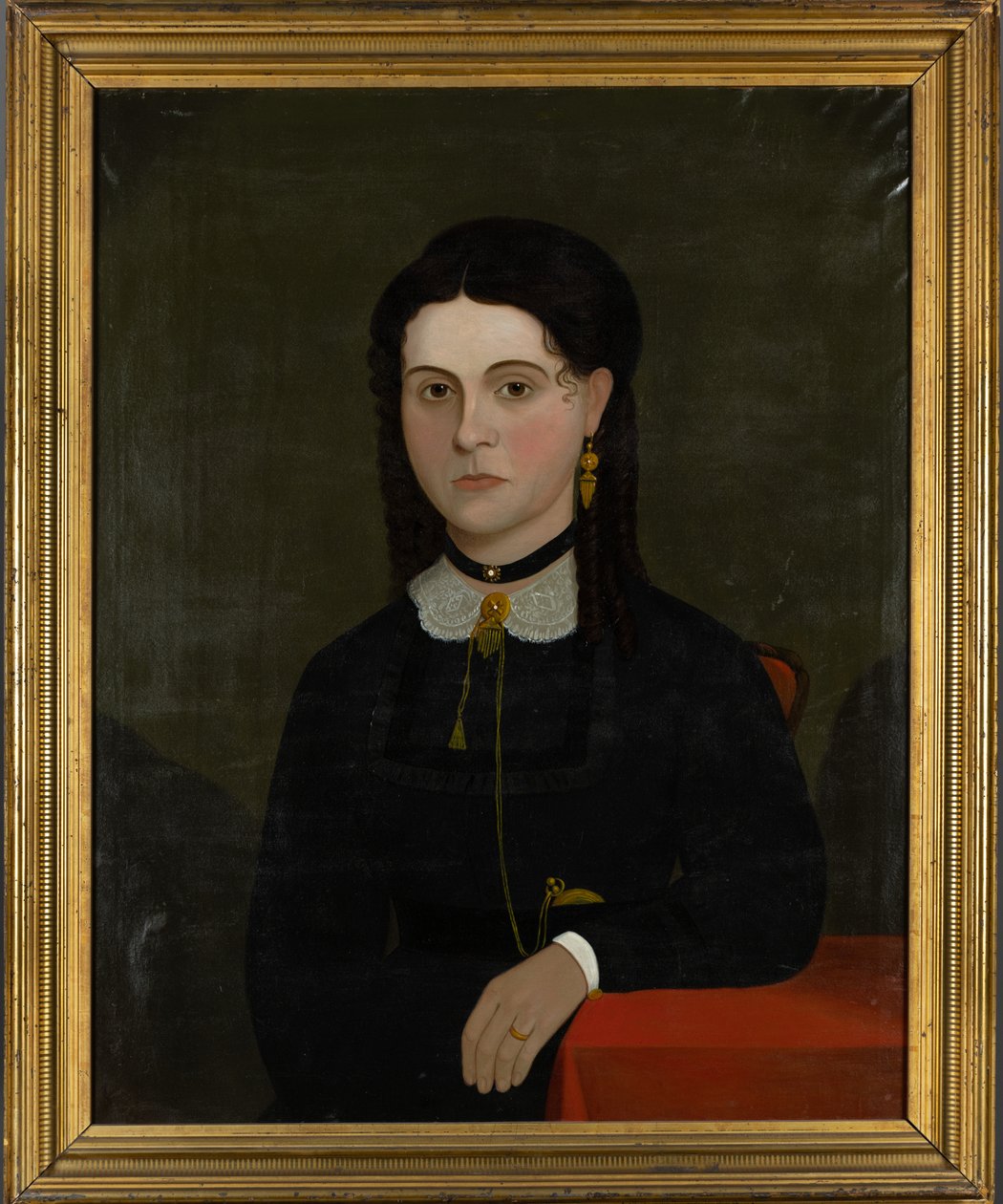 Retrato de Elizabeth Laverton Winn (n.1833) 1853-60 (óleo sobre tela) (ver 199361 para o par) de American School