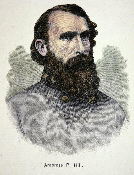 Retrato do General Ambrose P. Hill (cor litho) de American School