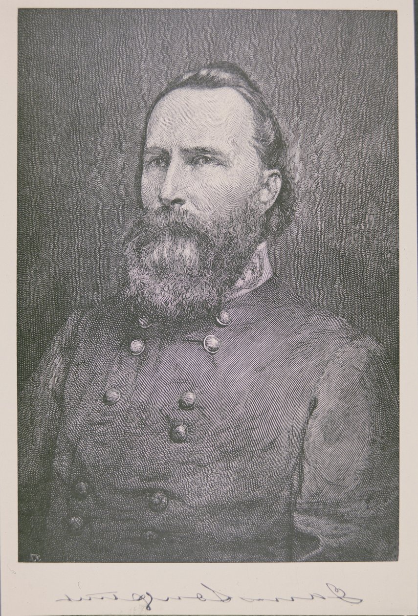 Retrato do General James Longstreet (1821-1904) (litho) de American School