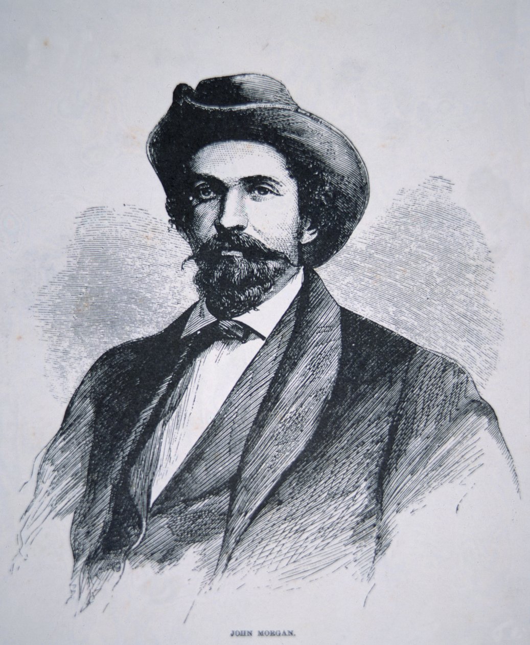 Retrato de John Hunt Morgan (1825-64) (litho) de American School