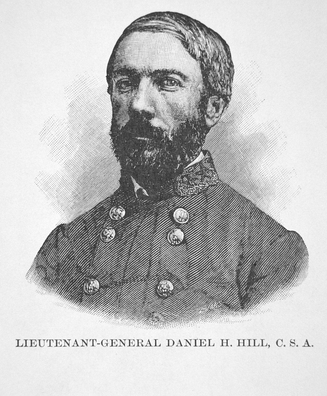 Retrato do Tenente-General Daniel H. Hill (litho) de American School