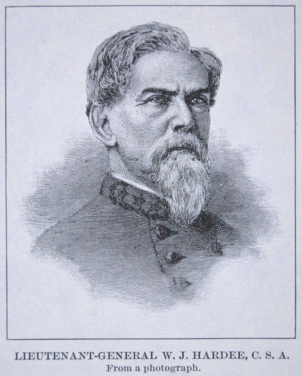 Retrato do Tenente-General W.J. Hardee (1815-73) (litho) de American School