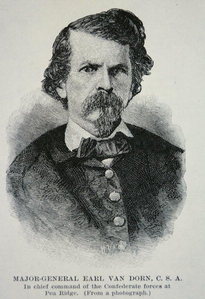 Retrato do Major General Earl Van Dorn (lito) de American School