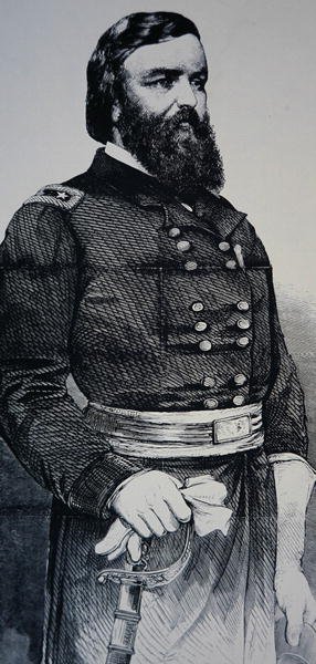 Retrato do Major General John Pope (litho) de American School