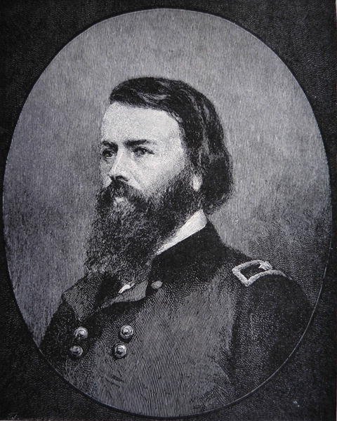 Retrato do major-general John Pope (lito) de American School