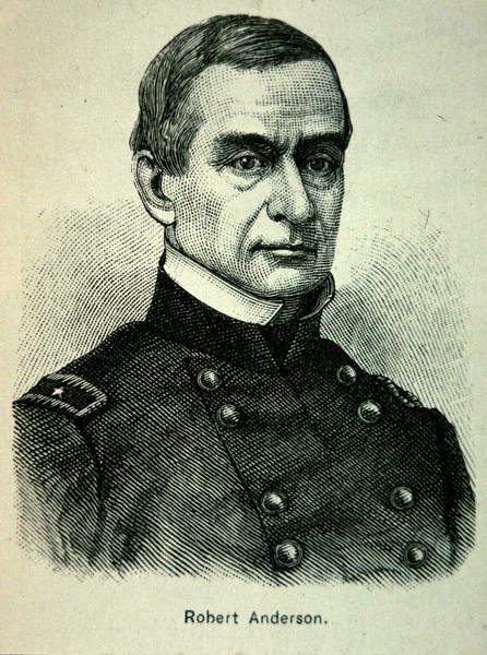 Retrato do Major Robert Anderson (1805-71) (lito) de American School