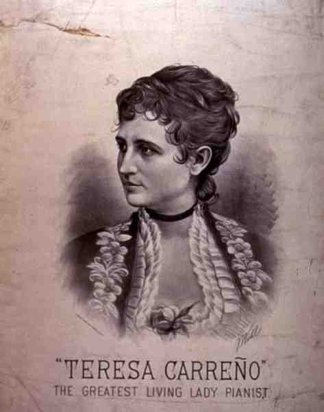 Portrait of Maria Teresa Carreno (1853-1917) (litho) de American School