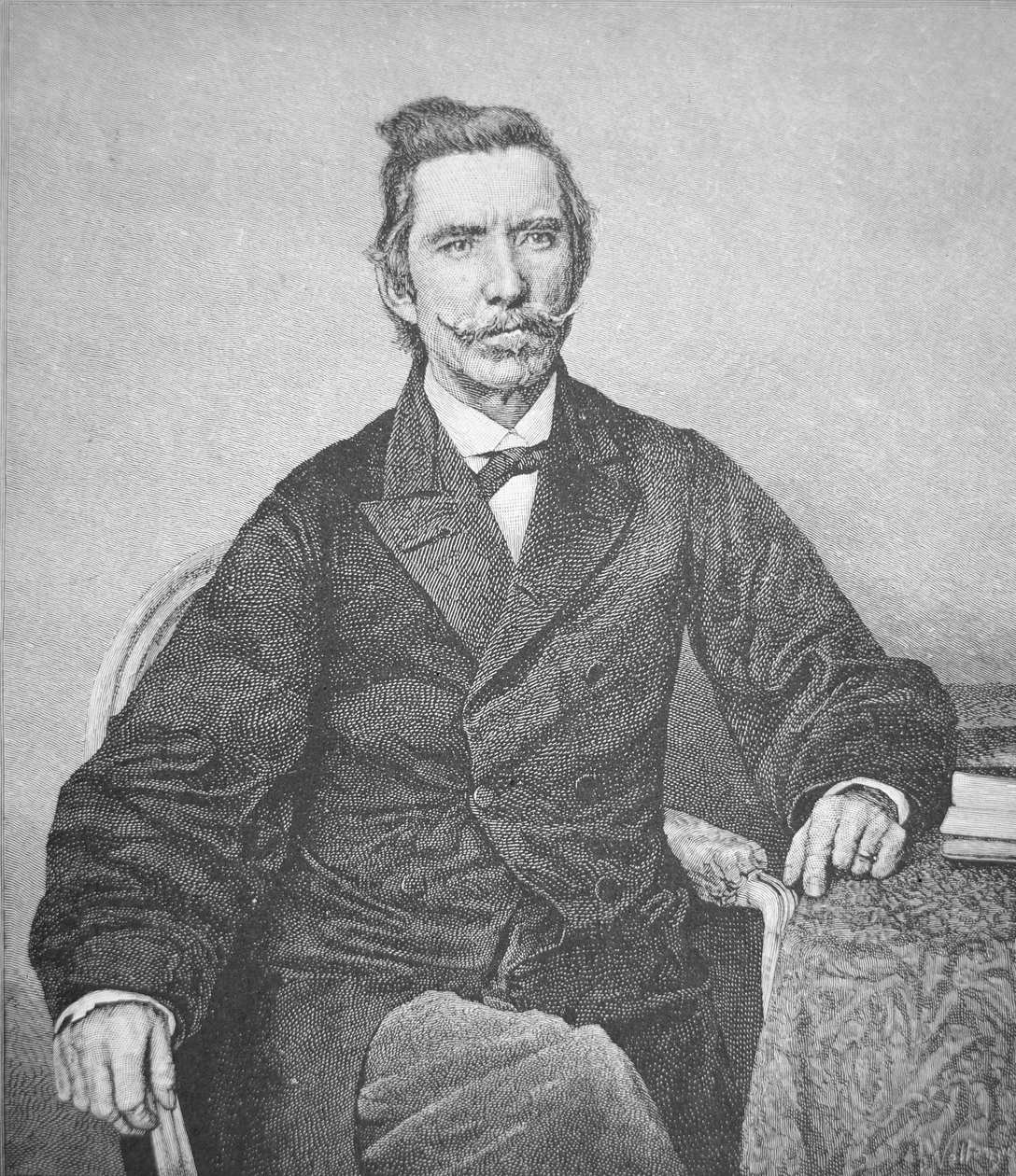 Retrato do Contra-Almirante Semmes (1809-77), Capitão do Raider Confederado Alabama (litho) de American School
