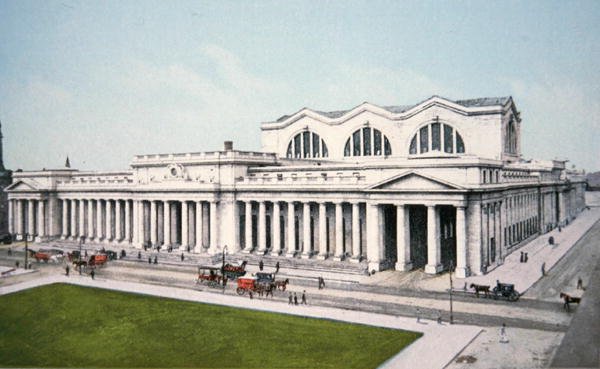 Postal da Estação Pensilvânia, Nova York de American School