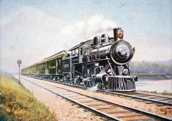 Cartão Postal da Overland Limited da Chicago & North Western Railroad de American School
