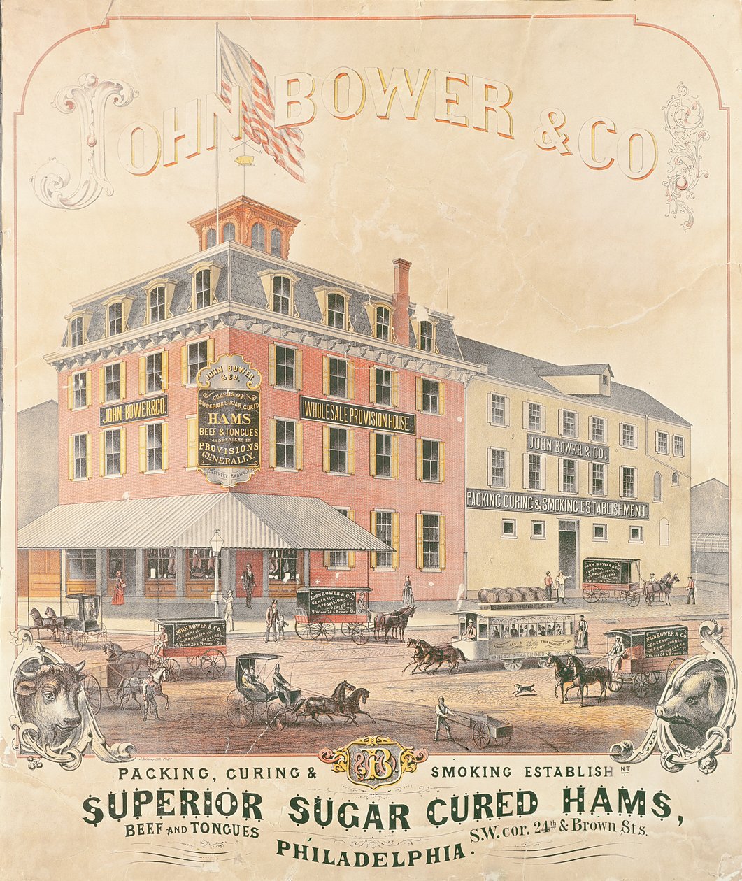 Propaganda de cartazes John Bower & Co. de American School