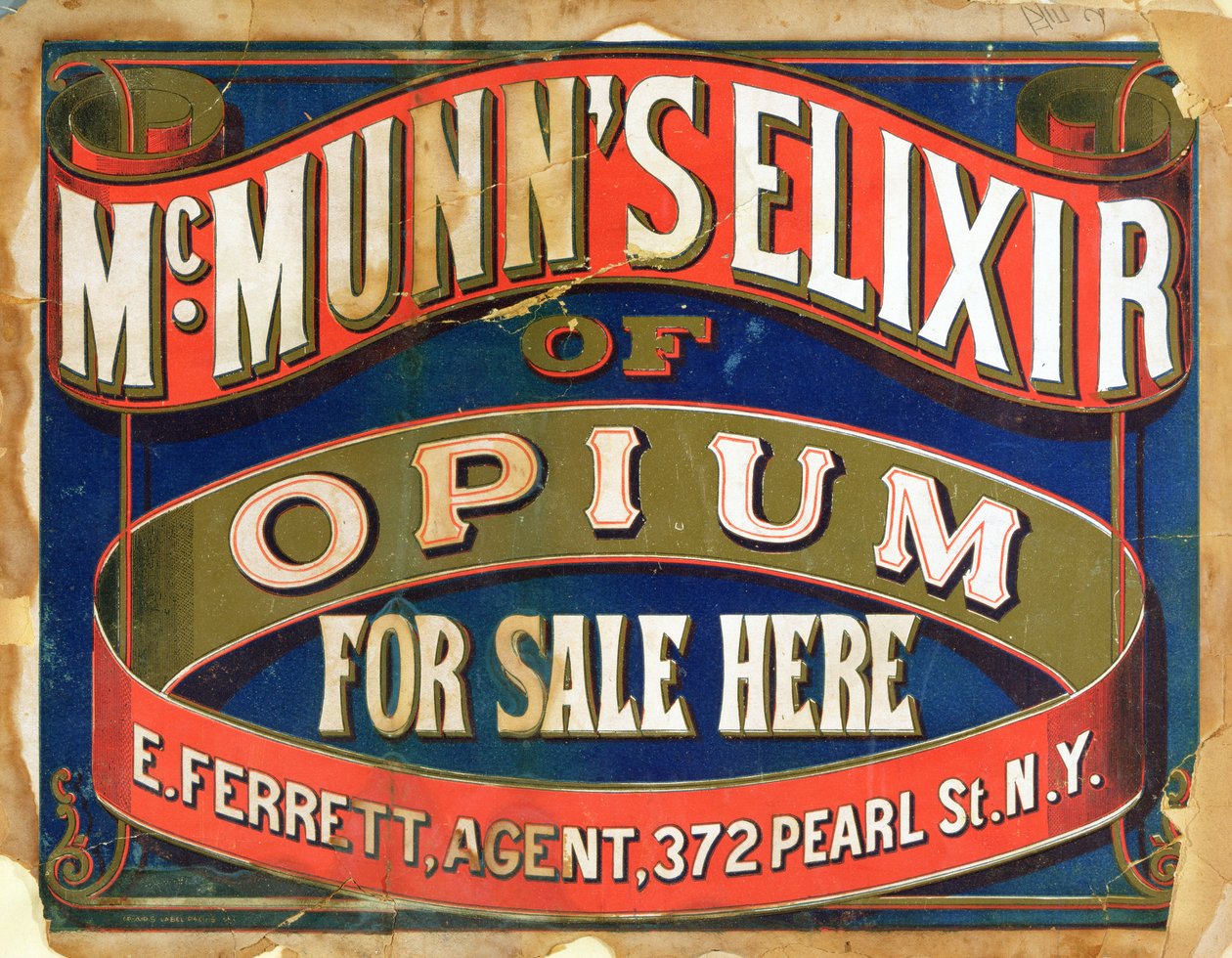 Cartaz publicitário McMunns Elixir of Opium de American School