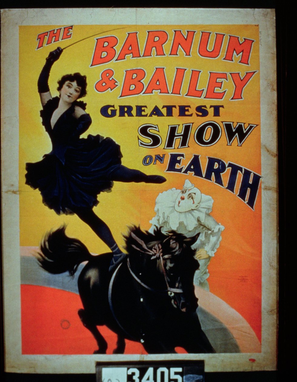 Cartaz anunciando o maior show de Barnum e Bailey na Terra de American School