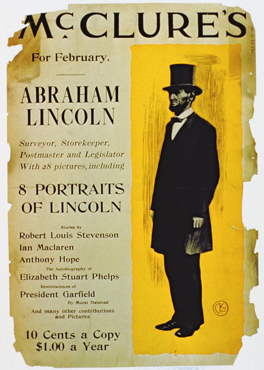 Cartaz publicitário da edição de fevereiro da revista McClures de American School