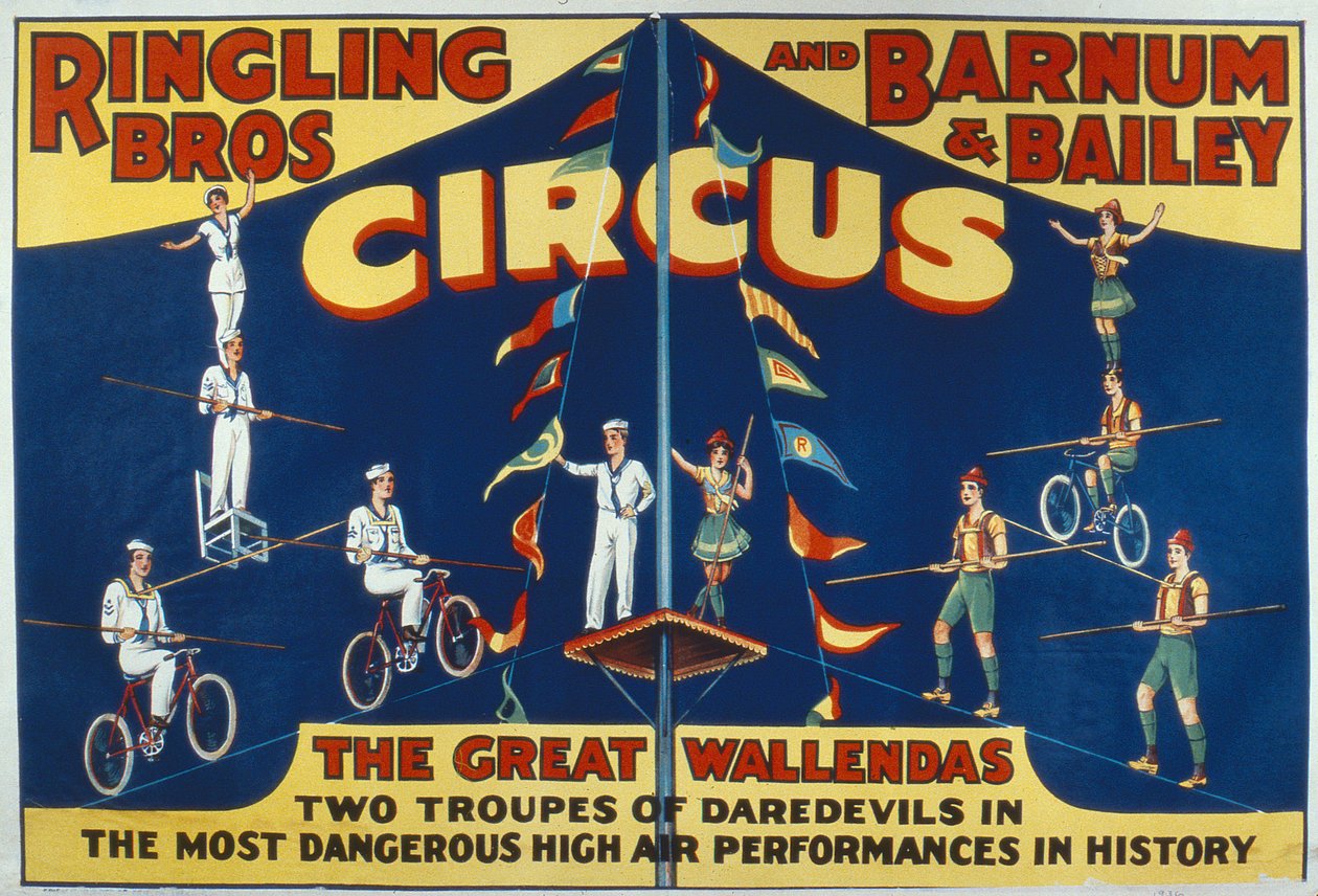 Cartaz publicitário da Grande Wallendas no 