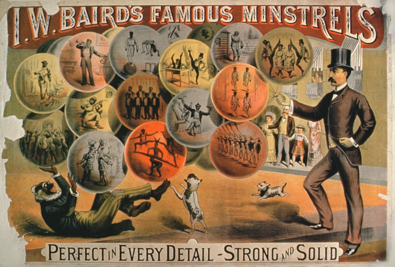 Cartaz para Minstrels famosos de IW Bairds de American School