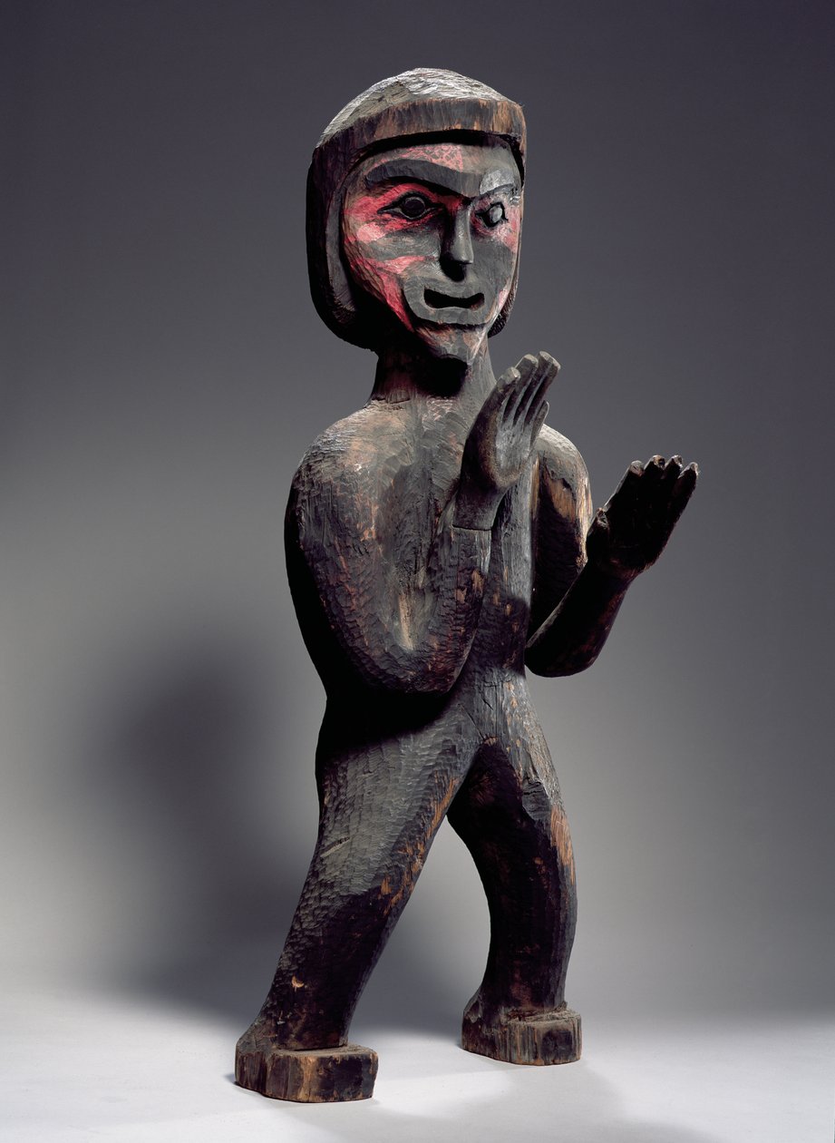 Figura Potlatch (madeira pintada) de American School