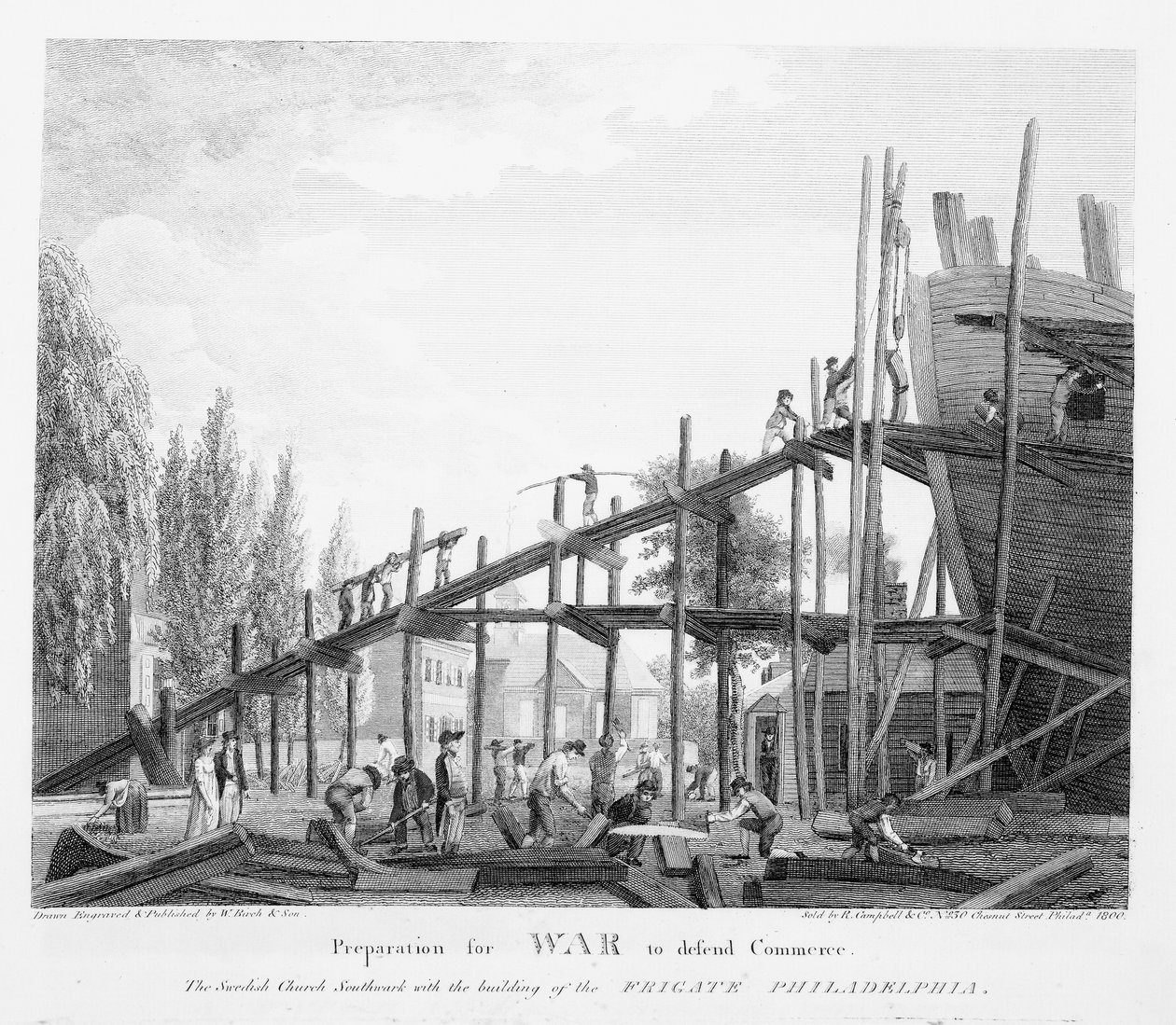 Preparação para a guerra para defender o comércio, 1800 de American School