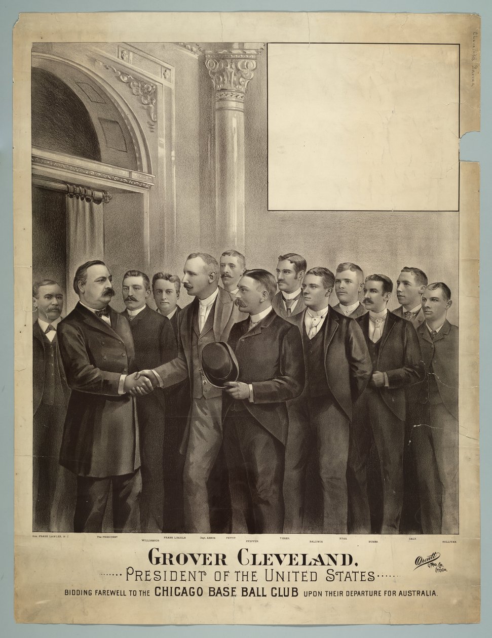 O Presidente Grover Cleveland e o Chicago Base Ball Club de American School