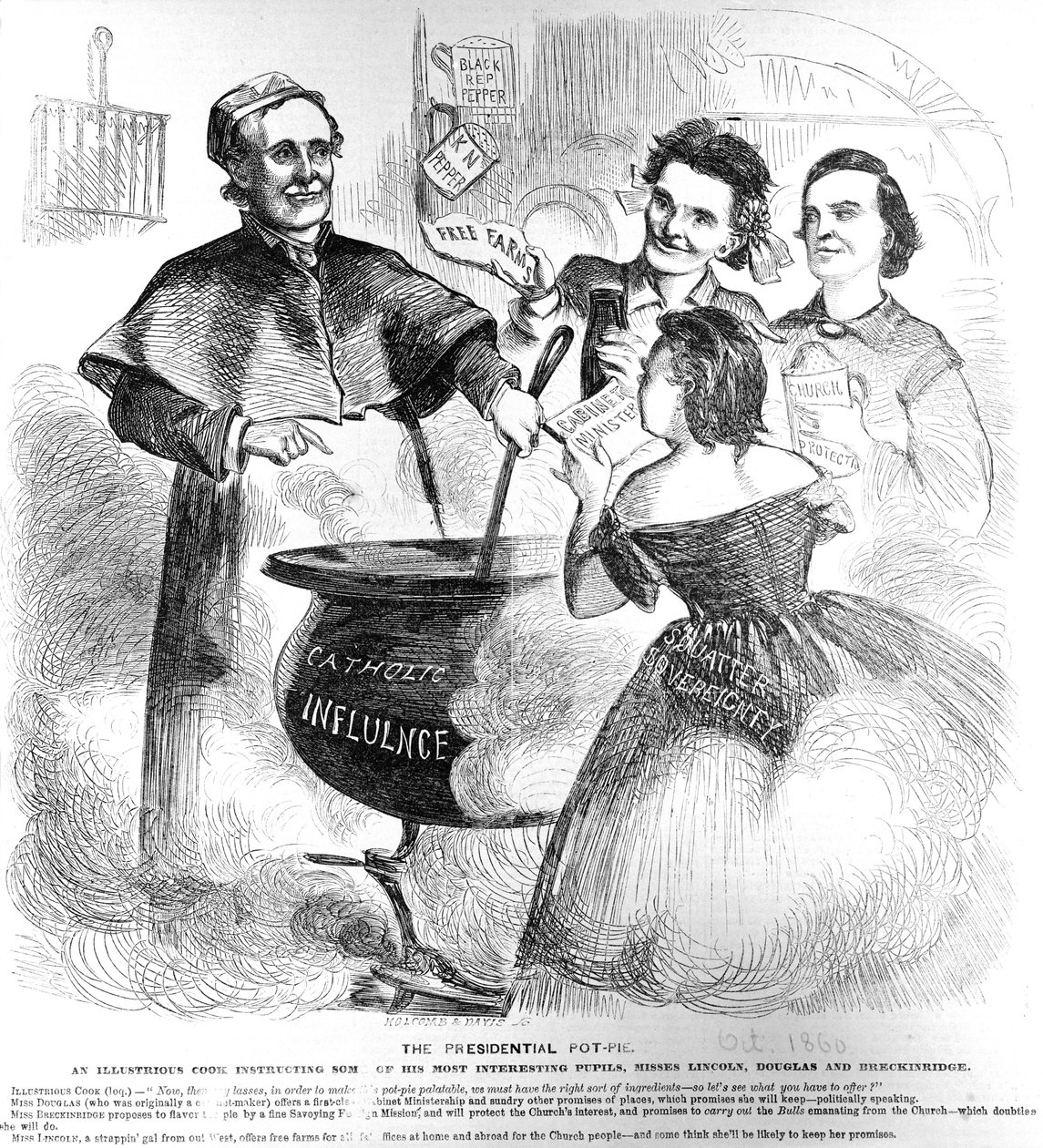 Torta de panela presidencial, de Frank Leslies Orçamento de diversão, 1º de outubro de 1860 de American School