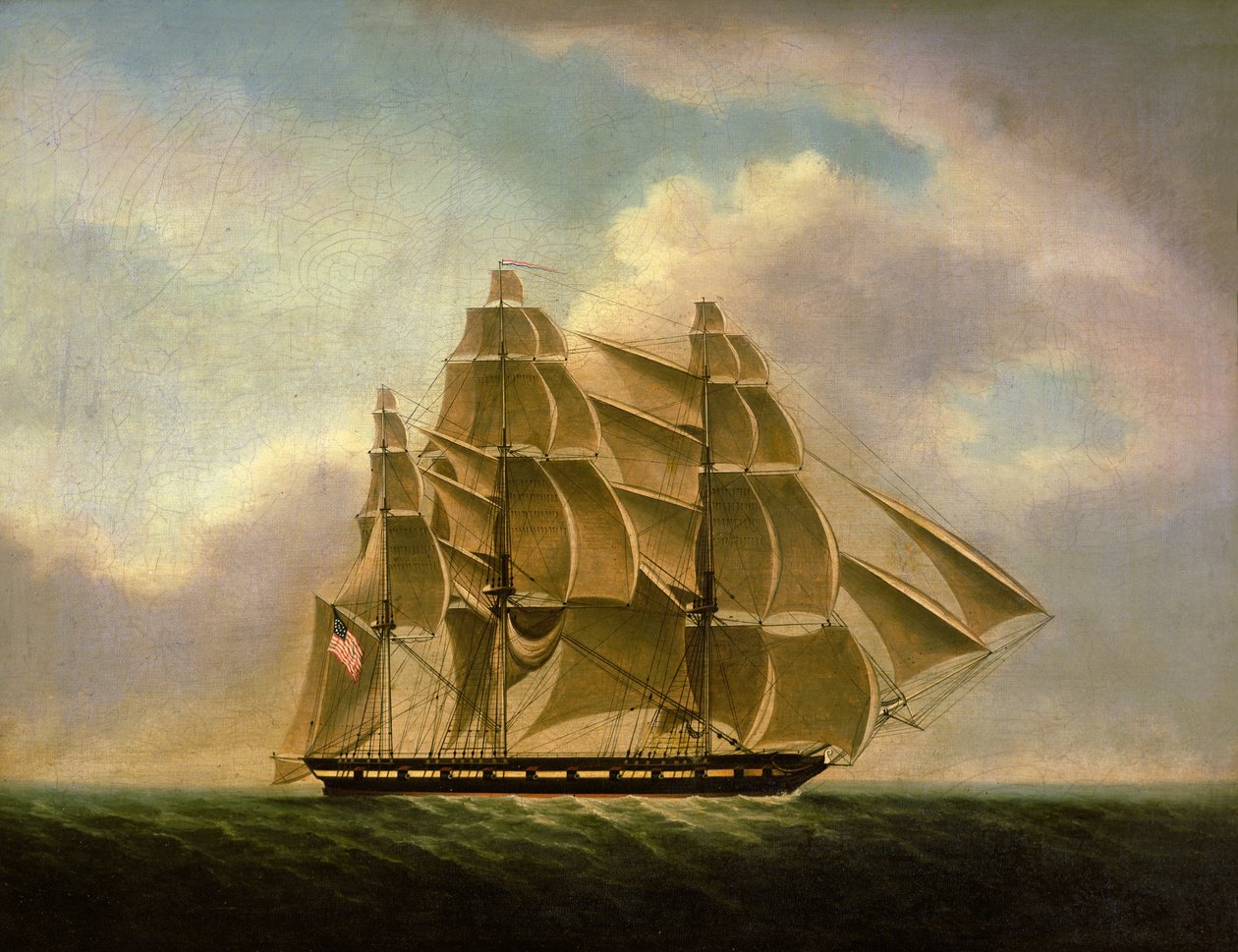 O corsário Jacob Jones (óleo sobre tela) de American School