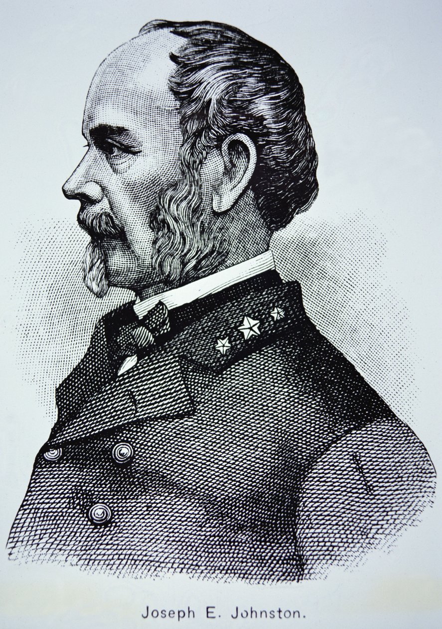 Protrait of General Joseph E. Johnston (1807-1891) (litho) de American School