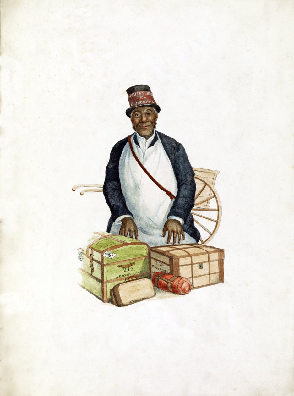 Porter público B. Jackson, pub. 1883 (gravura colorida à mão) de American School