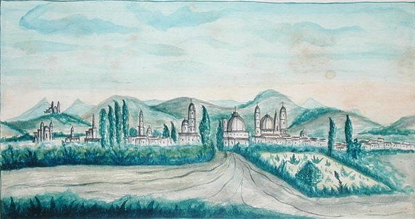 Pueblo, México (aquarela sobre papel) de American School