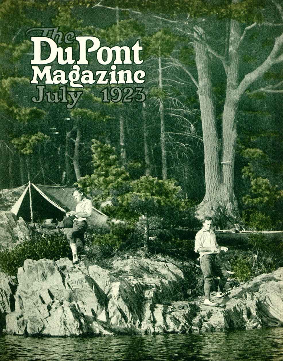 Pyralin vai pescar, capa da revista DuPont, julho de 1923 de American School