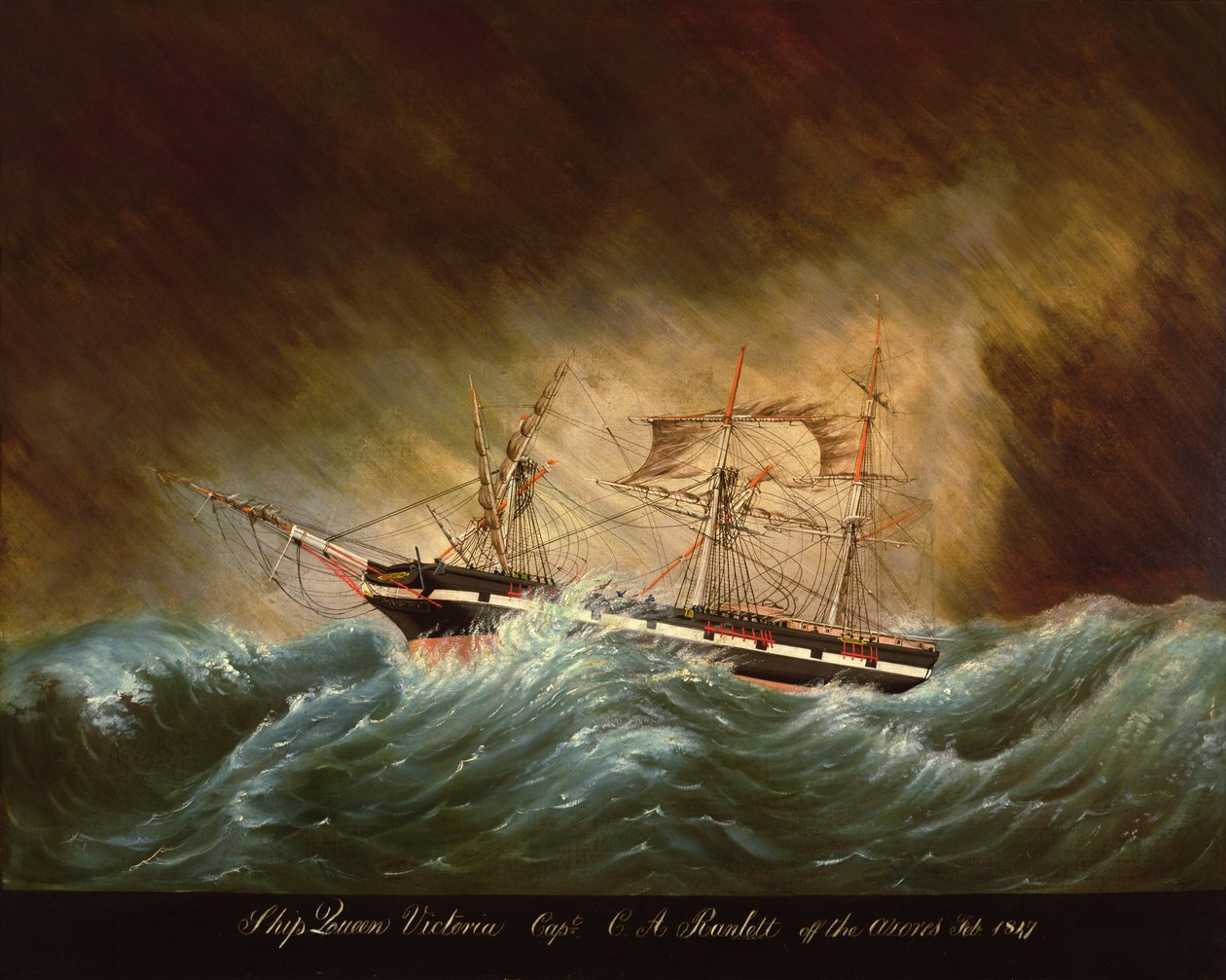 Rainha Vitória, ao largo dos Açores (óleo sobre tela) de American School
