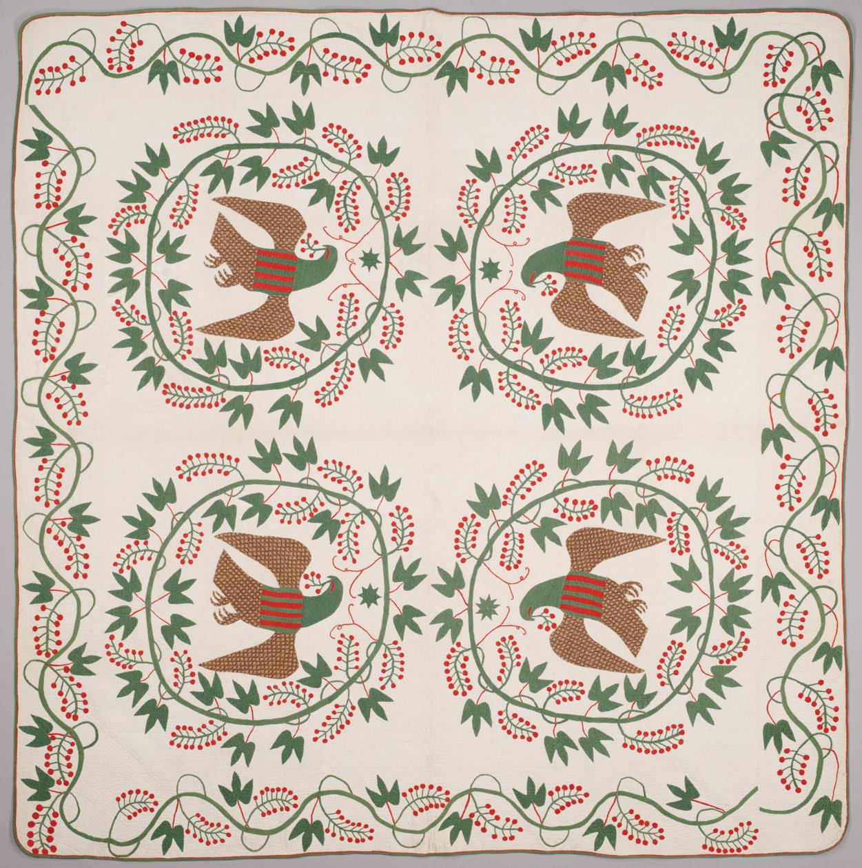 Quilt, c.1840-50 (algodão aplicado) de American School