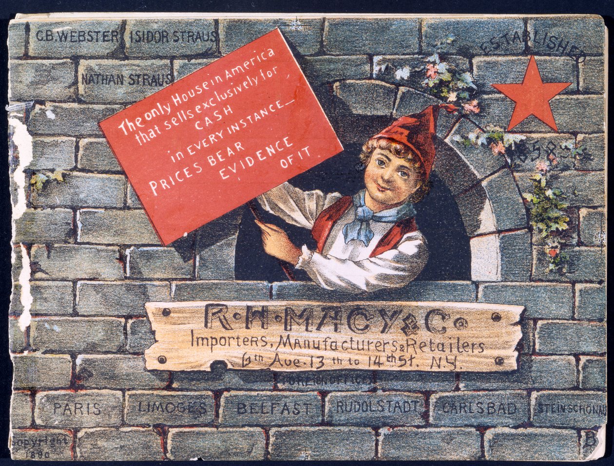 RH Macy & Co. Importadores, Fabricantes & Varejistas [catálogo capa], 1890 de American School