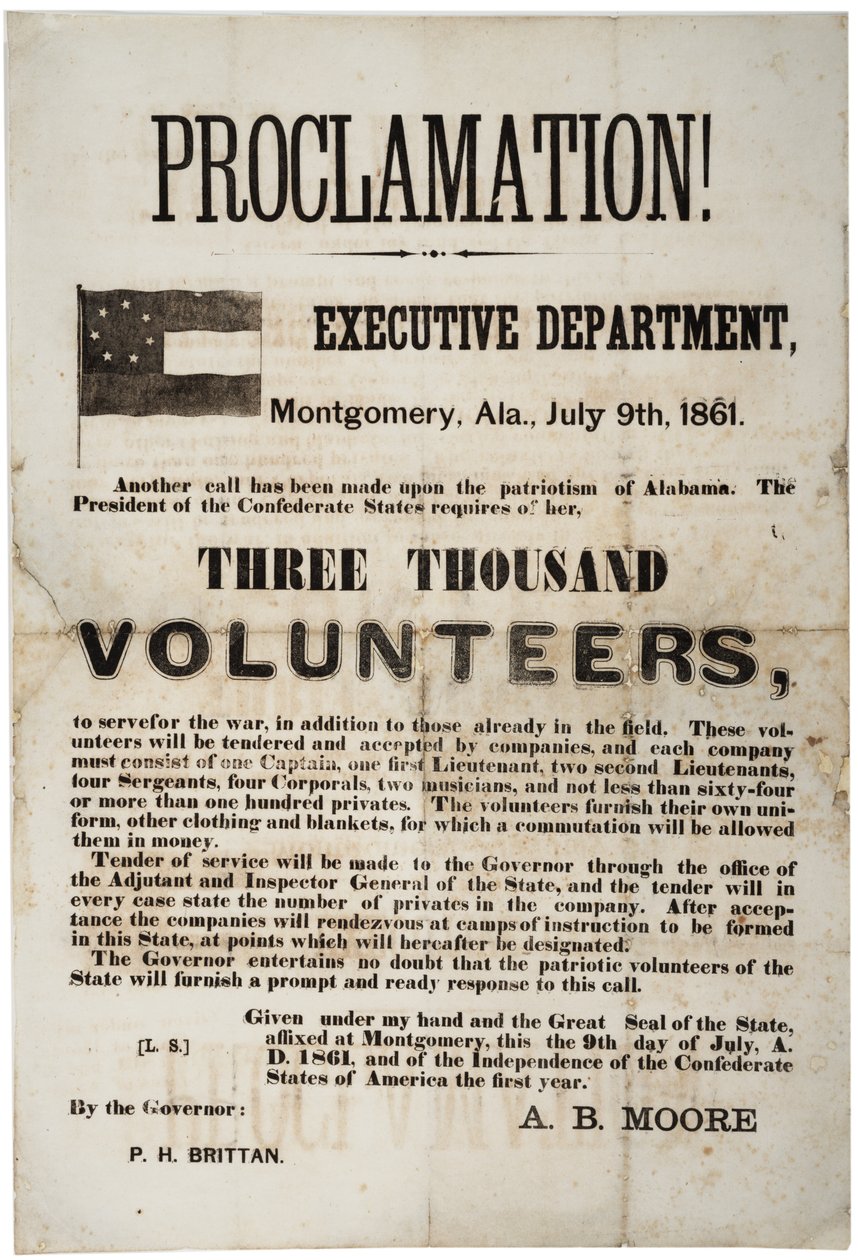 Recrutamento em lote solicitando três mil voluntários, 9 de julho de 1861 de American School