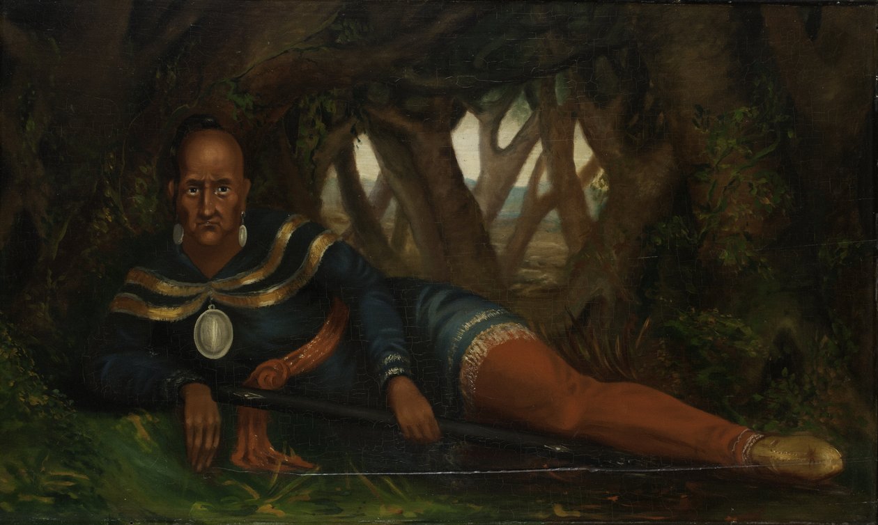 Jaqueta vermelha; Chefe dos índios Seneca, 1830 de American School