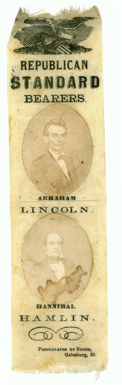 Portadores padrão republicanos, Abraham Lincoln e Hannibal Hamlin, 1860 (têxteis impressos) de American School