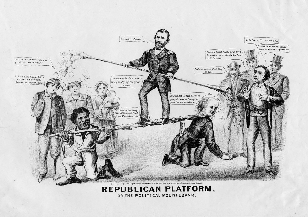 Plataforma republicana, ou, The Mountebank político, publicado por John McDermott, Nova York, 1868 de American School
