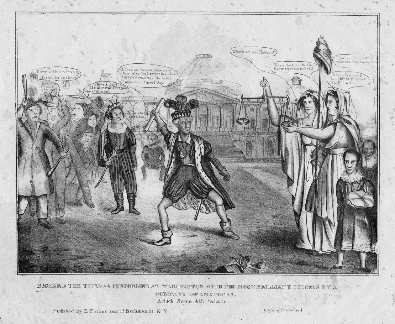 Richard the Third como realizado em Washington com o mais brilhante sucesso de uma companhia de amadores, c.1834 de American School