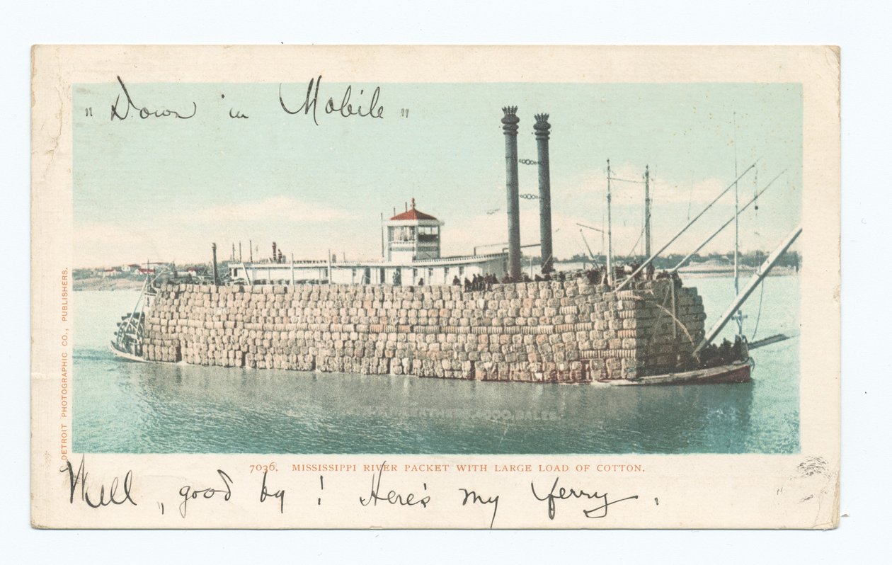 Pacote de Rio, Carga de Algodão, Sul (cor litografia) de American School