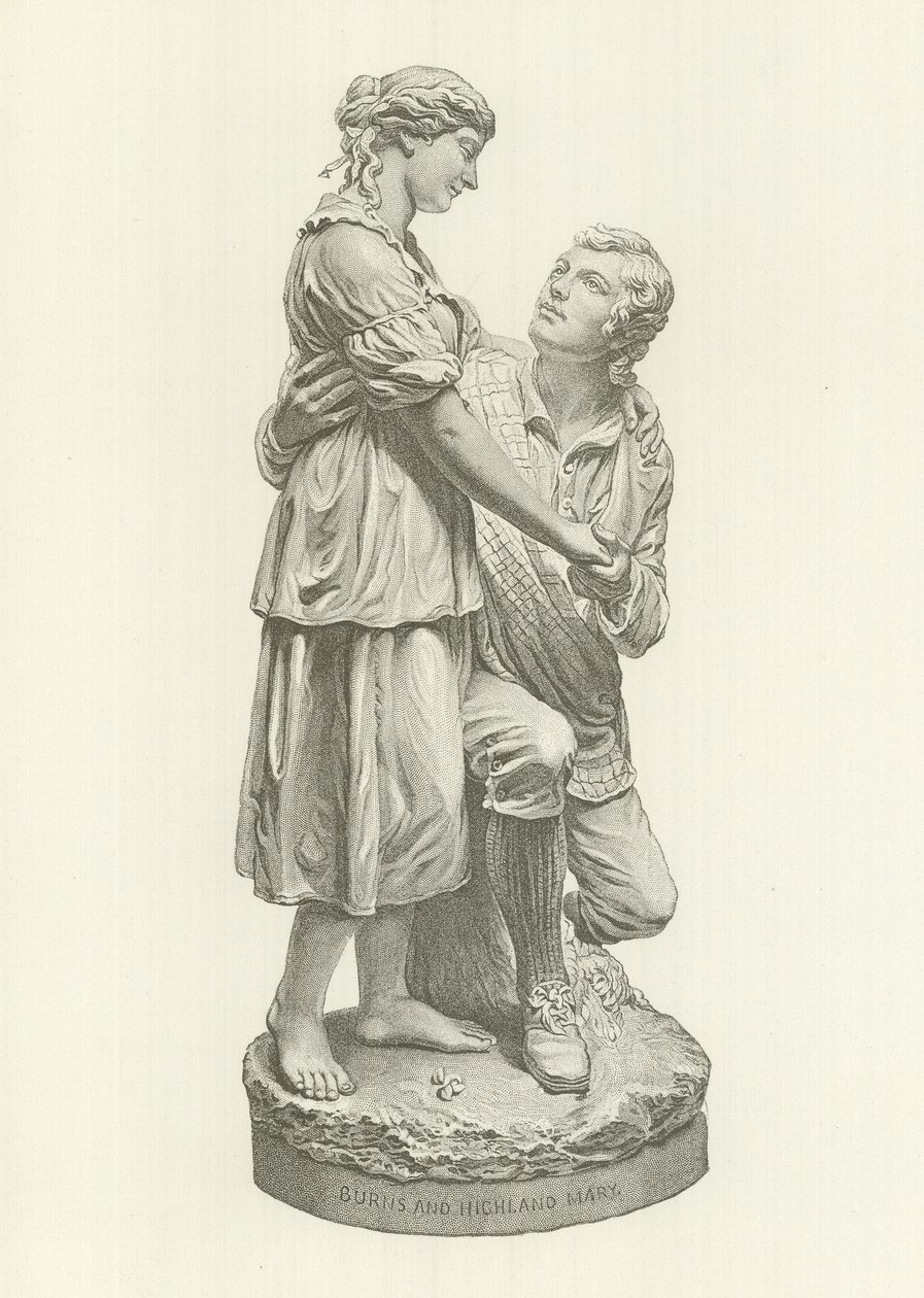 Robert Burns e Highland Mary (gravura) de American School