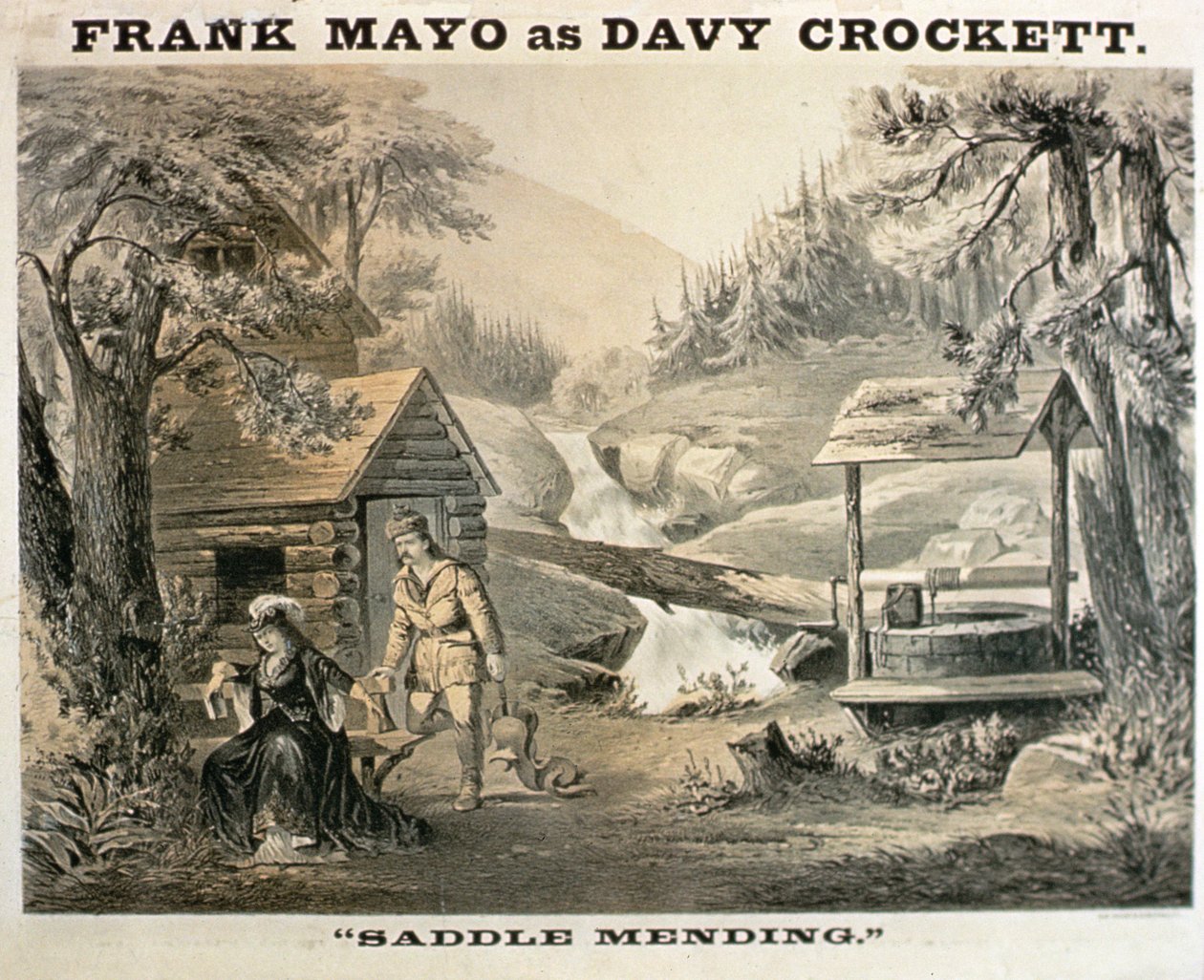 Saddle Mending, Poster para Davy Crockett, estrelado por Frank Mayo de American School